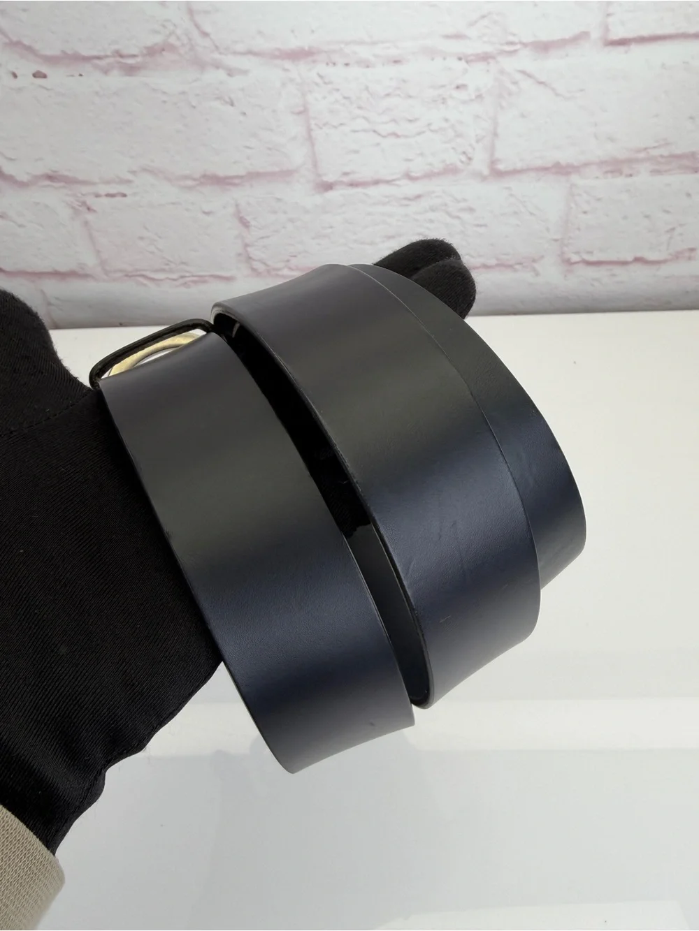 Gucci Black Leather Interlocking Gg Belt with Silver Double G Logo 546389 90/36